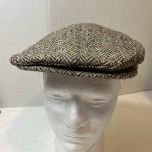 VTG Harris Tweed Flat Cap Baretta Newsboy Hand Woven Wool